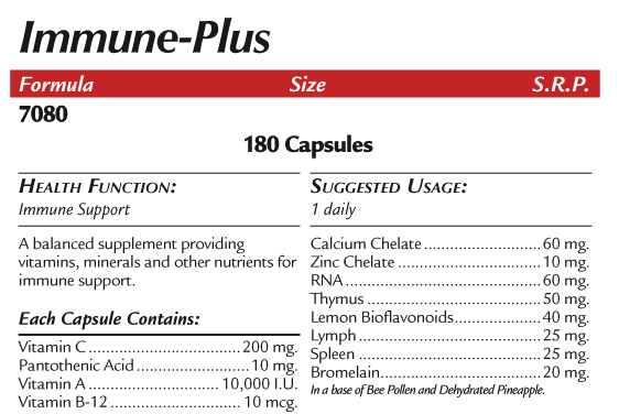 Immuplus, Immune. Immunsupport, Douglaslabs, Dougalys, Viramin c, Calcium Chelate, RNA, Thymus, Bioflavonoids, Bioflavonaide, Spleen, Bromlain, Vitamin A, Vitamin B-12, Immunsteigerung, Vitalität, Pantotenic Acid,, Formula 7080